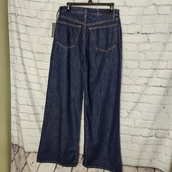 Re/Done Jeans 90's High Rise Loose Long Split Hem Size 26 Dark Indigo NWT $295 - Picture 4 of 8